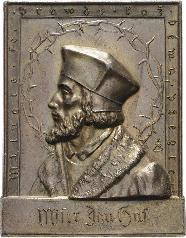 Reformation-Ereignisse und Jubiläen
 Einseitige Bronzeplakette o.J. Jan Hus. Br...