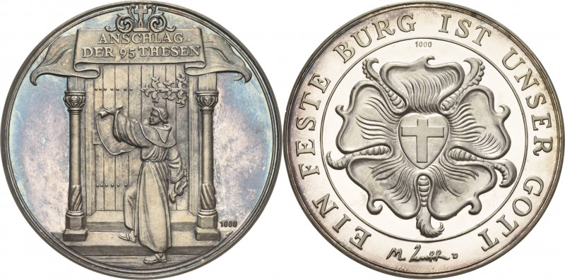 Reformation-Ereignisse und Jubiläen
 Silbermedaille o.J. Thesenanschlag. Thesen...