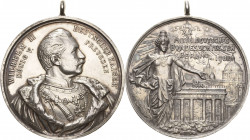 Schützenmedaillen
Berlin Silbermedaille 1902 (E. Finke) XX. Mitteldeutsches Bundesschießen. Brustbild Wilhelm II. mit Mantel und Uniform nach rechts ...