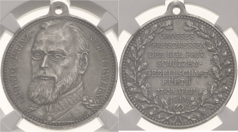Schützenmedaillen
Fürth Versilberte Bronzemedaille 1912 (L. Ch. Lauer) Großes F...