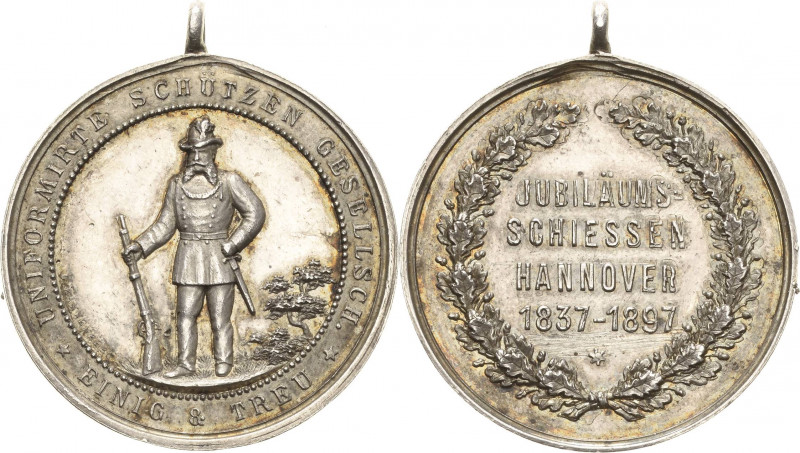 Schützenmedaillen
Hannover Silbermedaille 1897 (G. Rannenberg) Jubiläumsschieße...