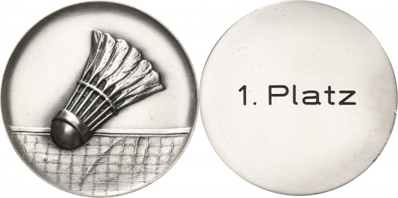Sportmedaillen
Badminton Silbermedaille o.J. (unsigniert) Preismedaille - 1. Pl...