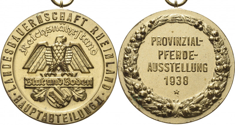 Tiere/Tierzucht
Pferde Golden eloxierte Medaille 1938. Landesbauernschaft Rhein...