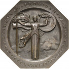 Versicherungen
 Einseitige tellerförmige Bronzegussplakette 1956 (P. Turin) 30-jähriges Bestehen der Versicherung La Providence. Frauengestalt mit Sp...