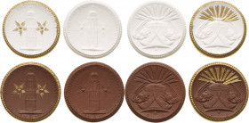 Porzellanmedaillen - Medaillen der Meißner Porzellanmanufaktur
Meißen Weiße und braune Meißner Porzellanmedaillen 1921. Glockenfond - 10 Mark. Frauen...