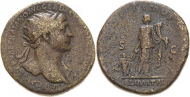 Kaiserzeit
Trajan 98-117 Dupondius 112/114, Rom Auf die Alimenta Italiae. Kopf mit Strahlenkrone nach rechts, IMP CAES NERVAE TRAIANO AVG GER DAC P M...