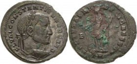 Kaiserzeit
Constantius I. Chlorus 293-306 Follis 298/299, Trier Kopf mit Lorbeerkranz nach rechts, FL VAL CONSTANTIVS NOB CAES / Fortuna nach links, ...