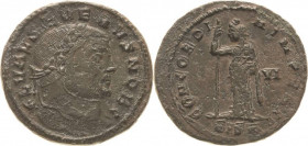 Kaiserzeit
Severus II. 306-307 Follis 306, Siscia Kopf mit Lorbeerkranz nach rechts, FL VAL SEVERVS NOB C / Concordia steht nach links, CONCORDIA IMP...