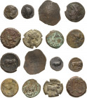 Griechische Münzen
Lot-8 Stück Interessantes Lot von griechischen Kleinbronzen. Darunter u.a.: Akragas-Onkia. Cales/Campania-Bronze. Syrakus-Litra. J...