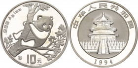 China-Volksrepublik
 10 Yuan 1994, P. Panda Schön 622 KM 616 Polierte Platte
