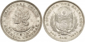 El Salvador
 50 Centavos 1893. KM 113 Kl. Kratzer, fast vorzüglich/vorzüglich