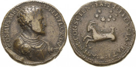 Italien-Florenz
Cosimo I. Medici 1519-1574 Bronzegussmedaille o.J. (1537) (D. de Vetri) Auf seine Wahl zum Florentiner Herzog. Brustbild nach rechts,...