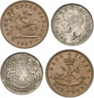 Kanada
Victoria 1837-1901 Penny Token 1857. Upper Canada Bank Token und George VI. 1936-1952 50 Cents 1942. Mit altem Sammlerkärtchen KM Tn 2, 36 2 S...