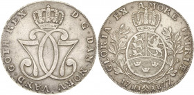 Norwegen
Christian VII. 1766-1808 Speciesdaler 1777, HIAB-Kongsberg Hede 2 ABH 4 Davenport 1308 Sehr schön-vorzüglich