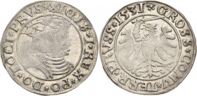 Polen
Sigismund I. 1506-1548 Groschen 1531, Thorn Prägung für das Herzogtum Westpreußen Kopicki 3086 Gumowski 527 Leichte Prägeschwäche, vorzüglich+...