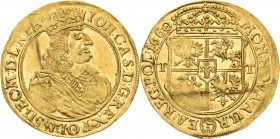 Polen
Johann II. Kasimir 1648-1668 Doppeldukat 1660, TT-Bromberg Brustbild nach rechts, IOH CAS D G REX POL & SUEC M D L R PR / 5-feldiges Wappen zwi...