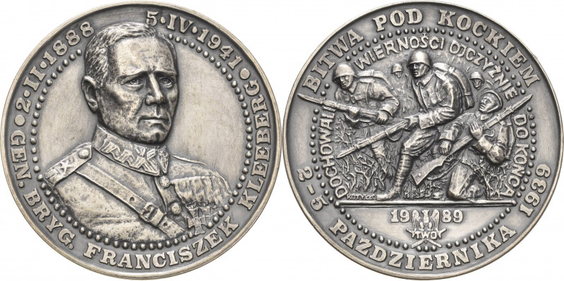 Polen
Volksrepublik 1945-1990 Weißmetallmedaille 1989. Auf den polnischen Gener...