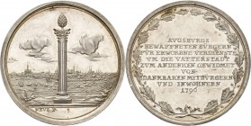 Augsburg-Stadt
 Silbermedaille 1796 (J. J. Neuss) Auf die bewaffnete Bürgerwehr, gewidmet von den Bürgern der Stadt. Stadtansicht, davor das Stadtpyr...