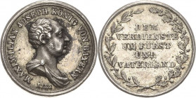 Bayern
Maximilian II. Joseph 1848-1864 Silbermedaille Miniaturmedaille (Ries) Zivilverdienst Kopf Maximilian Joseph nach rechts / DEM VERDIENSTE UM F...