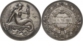 Berlin
 Silbermedaille 1896 (R. Otto) Preismedaille des Deutschen Fischereivereins. Am Meeresstrand auf Fischernetz nach links sitzende Meerjungfrau ...
