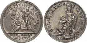 Brandenburg-Preußen
Friedrich Wilhelm I., der Soldatenkönig 1713-1740 Kleine Silbermedaille 1732 (unsigniert) Aufnahme der Salzburger Emigranten. Ver...