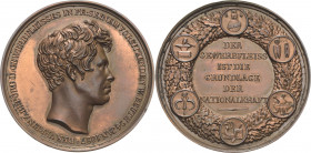 Brandenburg-Preußen
Friedrich Wilhelm III. 1797-1840 Bronzemedaille 1827 (H.F. Brandt) Zu Ehren des Staatsrates Wilhelm Beuth, gewidmet vom Verein zu...
