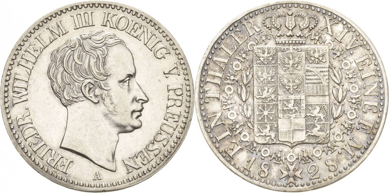 Brandenburg-Preußen
Friedrich Wilhelm III. 1797-1840 Taler 1828, A-Berlin Ausbe...