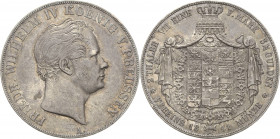 Brandenburg-Preußen
Friedrich Wilhelm IV. 1840-1861 Doppeltaler 1841, A-Berlin Olding 301 AKS 69 Jaeger 71 Kahnt 381 Davenport 766 Sehr schön/sehr sc...