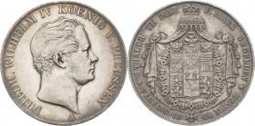 Brandenburg-Preußen
Friedrich Wilhelm IV. 1840-1861 Doppeltaler 1846, A-Berlin Olding 302 AKS 69 Jaeger 74 Kahnt 382 Davenport 771 Sehr schön+
