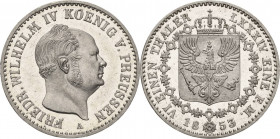 Brandenburg-Preußen
Friedrich Wilhelm IV. 1840-1861 1/6 Taler 1853, A-Berlin Olding 312 AKS 81 Jaeger 79 Seltenes und attraktives Exemplar. Winz. Kra...