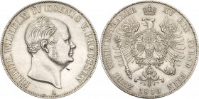 Brandenburg-Preußen
Friedrich Wilhelm IV. 1840-1861 Doppeltaler 1859, A-Berlin Olding 303 AKS 71 Jaeger 86 Kahnt 384 Davenport 777 Avers winz. Schröt...