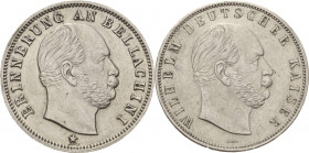 Brandenburg-Preußen
Wilhelm I. 1861-1888 Silbermedaille o.J. (Lauer) Zur Erinnerung an den großen Bellachini. Kopf Kaiser Wilhelms I. nach rechts, ER...