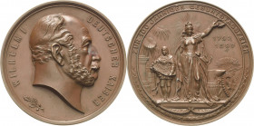 Brandenburg-Preußen
Wilhelm I. 1861-1888 Bronzemedaille 1897 (Mayer & Wilhelm) 100. Geburtstag. Kopf nach rechts / Stehende Borussia mit Kranz von vo...