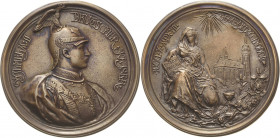 Brandenburg-Preußen
Wilhelm II. 1888-1918 Bronzegussmedaille 1892 (R. Begas) 375 Jahre Reformation in Preußen und die Einweihung der Schloßkirche in ...