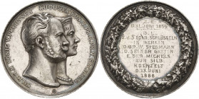 Brandenburg-Preußen - Jubiläumsmedaillen zu Silberhochzeiten der Freimaurerlogen
Berlin Silbermedaille o.J. (Gravur 1888) (W. Kullrich) Loge "Zu den ...