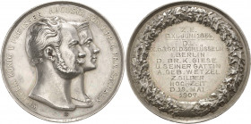 Brandenburg-Preußen - Jubiläumsmedaillen zu Silberhochzeiten der Freimaurerlogen
Berlin Silbermedaille o.J. (Gravur 1907) (W. Kullrich) Loge "Zu den ...