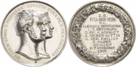 Brandenburg-Preußen - Jubiläumsmedaillen zu Silberhochzeiten der Freimaurerlogen
Bernburg Silbermedaille o.J. (Gravur 1907) (W. Kullrich) Loge "Alexi...