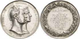 Brandenburg-Preußen - Jubiläumsmedaillen zu Silberhochzeiten der Freimaurerlogen
Beuthen Silbermedaille o.J. (Gravur 1908) (W. Kullrich) Loge "Silber...