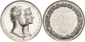 Brandenburg-Preußen - Jubiläumsmedaillen zu Silberhochzeiten der Freimaurerlogen
Coblenz Silbermedaille o.J. (Gravur 1887) (W. Kullrich) Loge "Friedr...
