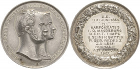 Brandenburg-Preußen - Jubiläumsmedaillen zu Silberhochzeiten der Freimaurerlogen
Magdeburg Silbermedaille o.J. (Gravur 1907) (W. Kullrich) Loge "Harp...