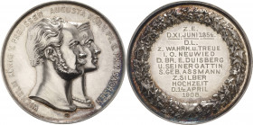 Brandenburg-Preußen - Jubiläumsmedaillen zu Silberhochzeiten der Freimaurerlogen
Neuwied Silbermedaille o.J. (Gravur 1908) (W. Kullrich) Loge "Zur Wa...