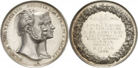 Brandenburg-Preußen - Jubiläumsmedaillen zu Silberhochzeiten der Freimaurerlogen
Perleberg Silbermedaille o.J. (Gravur 1886) (W. Kullrich) Loge "Zur ...