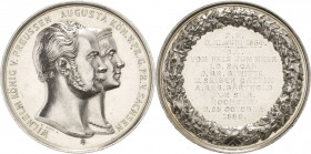 Brandenburg-Preußen - Jubiläumsmedaillen zu Silberhochzeiten der Freimaurerlogen
Sagan Silbermedaille o.J. (Gravur 1889) (W. Kullrich) Loge "Vom Fels...