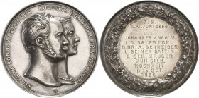 Brandenburg-Preußen - Jubiläumsmedaillen zu Silberhochzeiten der Freimaurerlogen
Salzwedel Silbermedaille o.J. (Gravur 1886) (W. Kullrich) Loge "Joha...