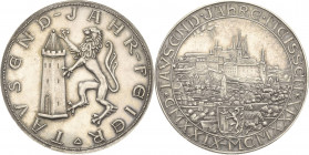 Meißen
 Silbermedaille 1929 (Karl Roth) Jahrtausendfeier der Stadt. Stadtansicht mit Albrechtsburg im Schriftkreis, darunter Stadtwappen / Meißner Lö...