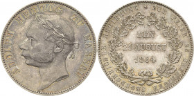 Nassau
Adolph 1839-1866 Taler 1864, Wiesbaden 25-jähriges Regierungsjubiläum AKS 77 Jaeger 63 Kahnt 316 Davenport 750 Vorzüglich-Stempelglanz
