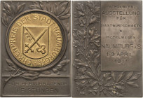 Naumburg
 Silberplakette mit Teilvergoldung 1911. Ehrenpreis der Stadt Naumburg. Fachausstellung für Gastwirtschaft & Hotelwesen. Ehrenmedaille auf L...
