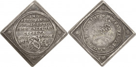 Nürnberg
 Klippenförmiger Silberabschlag vom Dukaten 1650 (G. Nürnberger) Auf den Friedensexekutionshauptprozess. 8 Zeilen Schrift, unten Wappen der ...