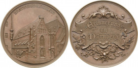 Nürnberg
 Bronzemedaille o.J. Auf die Moritzkapelle (Bratwurstglöcklein). Gebäudeansicht / Auf Ziertafel 3 Zeilen Schrift. 51 mm, 51 g Slg. Erlanger ...