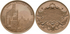 Nürnberg
 Bronzemedaille o.J. Auf die Liebfrauenkirche. Gebäudeansicht / Auf Ziertafel 3 Zeilen Schrift. 51 mm, 51,39 g Slg. Erlanger - Erlanger 1735...